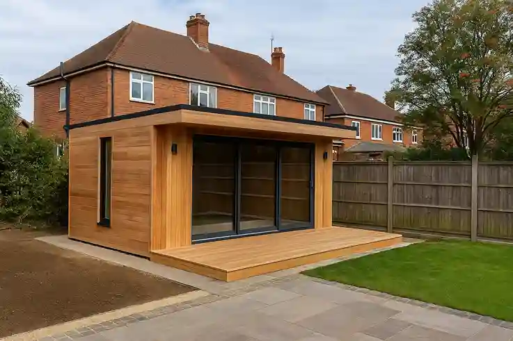 Bespoke garden office building with contemporary exterior